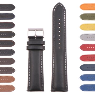 24mm Leather Smart Watch Strap available in short, standard, and long sizes. Upgrade your smartwatch with stylish and durable leather bands from Ele Straps