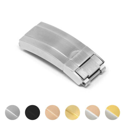 Replacement Clasp for Rolex in 16mm and 18mm sizes. Available in silver, black, rose gold, and yellow gold. Perfect for upgrading your watch band with style and durability