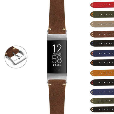 Artisan Suede Strap for Fitbit Charge 3 & 4 offers a stylish upgrade with premium suede material. Perfect for adding a touch of elegance to your fitness tracker. Available in various colors