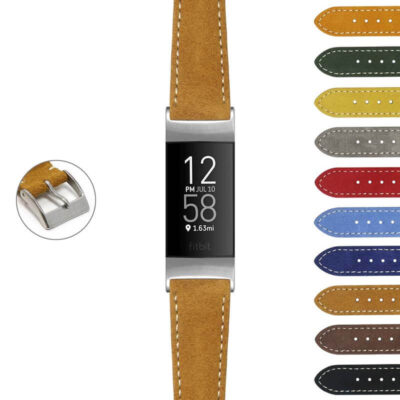 Classic Suede Strap for Fitbit Charge 4 & Charge 3. Upgrade your fitness tracker with this stylish, comfortable band available in various colors. Perfect for everyday wear!