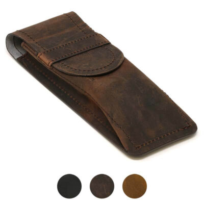 Vintage Leather Watch Pouch by DASSARI, featuring a classic design and durable craftsmanship. Perfect for storing your watch bands and accessories. Ideal for style and protection