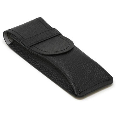 Textured Leather Watch Pouch by DASSARI in sleek black, designed to securely hold and protect your watch. Ideal for travel or storage, combining style and functionality