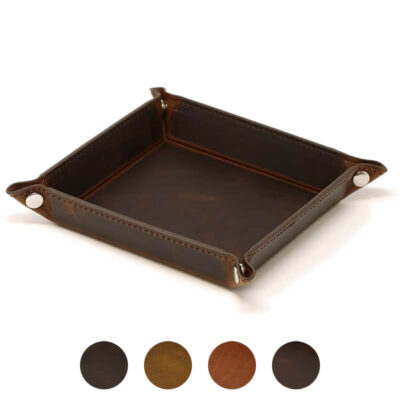 Shop the Vintage Leather Valet Tray by DASSARI at Ele Straps. This stylish, durable tray is perfect for organizing your watch bands and accessories. Available in multiple colors