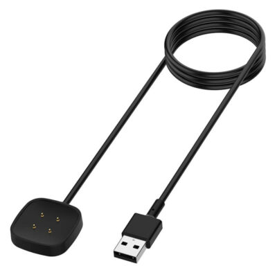 Charger for Fitbit Versa 3 featuring a sleek design with a USB connection. Perfect for keeping your smartwatch powered up. Compatible with Fitbit accessories from Ele Straps