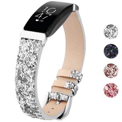 Stylish Glitter Strap for Fitbit Inspire & Inspire HR. Elevate your look with this eye-catching accessory, available in multiple colors. Perfect for any occasion!