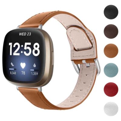 Discover the Minimalist Leather Strap for Fitbit Versa 3 at Ele Straps. Stylish, comfortable, and available in multiple colors, elevate your smartwatch experience effortlessly