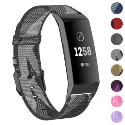 Woven Nylon Band for Fitbit Charge 4 & 3. Stylish, durable, and comfortable, this strap enhances your fitness tracker with a variety of colors. Perfect for everyday wear!