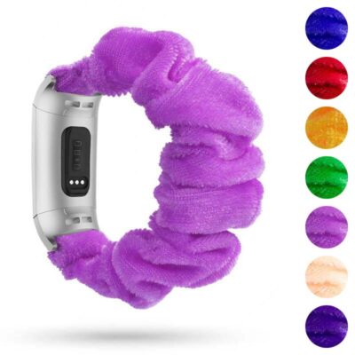 Stylish scrunchie band for Fitbit Charge 3 & 4. Soft, stretchy fabric in vibrant colors adds a fun touch to your fitness tracker. Perfect for everyday wear and workouts