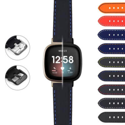 Stitched Rubber Strap for Fitbit Sense, featuring a sleek design and vibrant color options. Upgrade your watch with this durable and stylish accessory from Ele Straps