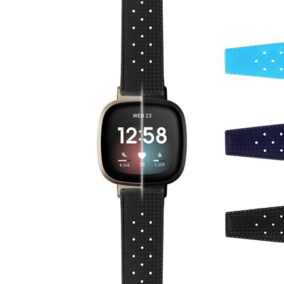 Shop the Vintage Style Perforated Rubber Rally Strap for Fitbit Sense. Enhance your smartwatch with this stylish, breathable band, perfect for any occasion. Durable and comfortable