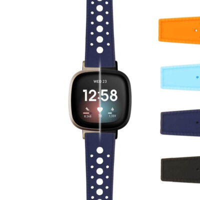 Shop the Retro Rally Strap for Fitbit Versa 3 at Ele Straps. This stylish watch band features a breathable design and comes in multiple vibrant colors for a personalized look