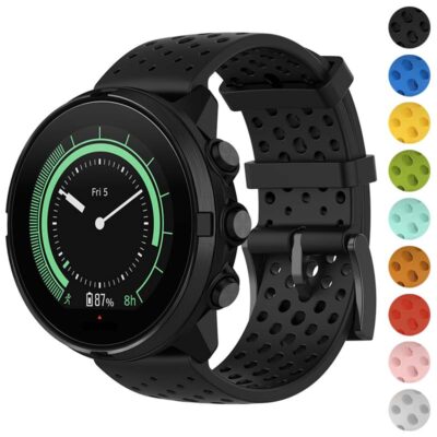 Perforated Rubber Strap for Suunto 9 & Spartan Sport Wrist HR Baro. Durable and breathable design, perfect for active lifestyles. Available in multiple colors for personalized style