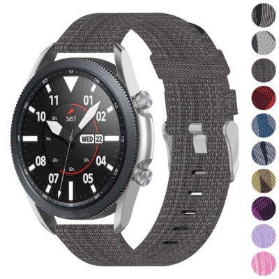 Shop the Everyday Canvas Strap for Samsung Galaxy Watch, Active, and Gear. Available in 20mm and 22mm sizes, this stylish strap adds comfort and versatility to your smartwatch