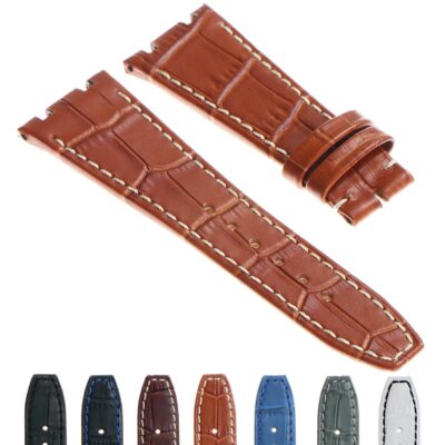 DASSARI Croc Leather Strap for Audemars Piguet Royal Oak Offshore. Available in 27mm and 28mm sizes, this premium strap adds luxury and style to your watch collection