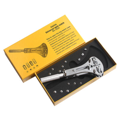 Shop the Large Watch Case Wrench at Ele Straps. Perfect for opening watch cases, this durable tool comes with multiple attachments for all your watch repair needs