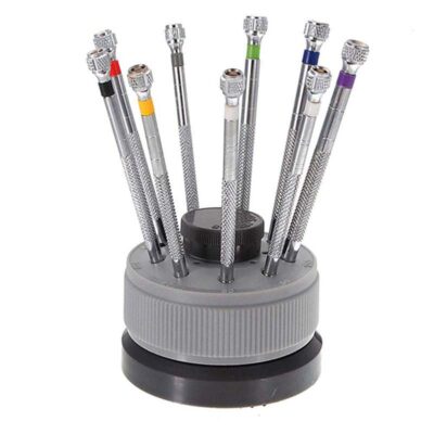 Precision Watch Screwdriver Set featuring multiple interchangeable tips, ideal for watch repairs and maintenance. Perfect for watch enthusiasts and professionals