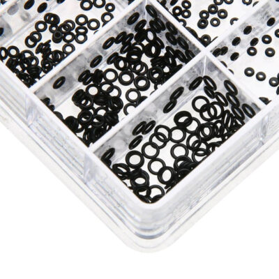 Rubber Washer Kit for Watch Crowns features assorted black rubber washers in a clear organizer. Perfect for watch repairs and accessories. Enhance your watch maintenance with this essential kit