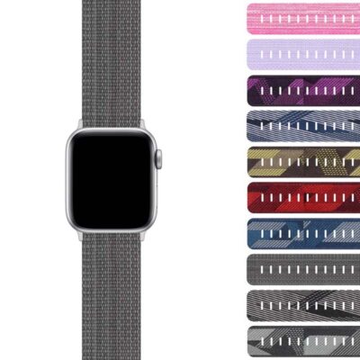 Everyday Canvas Band for Apple Watch, featuring a stylish gray design. Explore various colors and patterns to personalize your watch. Perfect for daily wear and comfort