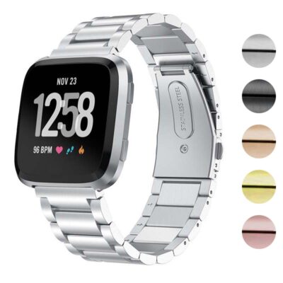 Everyday Bracelet for Fitbit Versa & Versa 2: Stylish, durable stainless steel watch band. Upgrade your smartwatch with this elegant accessory, perfect for daily wear