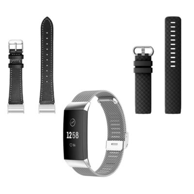 Men's Strap Bundle for Fitbit Charge 4 & 3 includes stylish black leather, breathable silicone, and sleek metal options. Perfect for any occasion, upgrade your fitness tracker today!