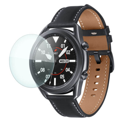 Protect your Samsung Galaxy Watch 3 with our premium screen protector. Durable and clear, it safeguards your watch face from scratches and daily wear while maintaining touch sensitivity