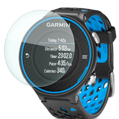 Screen protector for Garmin Forerunner 620, showcasing a clear, durable film overlaying the watch face, designed to prevent scratches and enhance display visibility