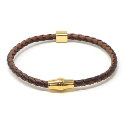 Thin Two-Tone Braided Bracelet with Gold Clasp, available in sizes L, M, S, XL. Stylish and versatile accessory for any occasion. Perfect for adding elegance to your outfit