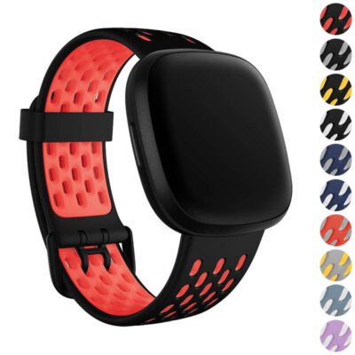 Colorblock Sport Band for Fitbit Versa 3 features a breathable design and vibrant colors, perfect for fitness enthusiasts. Upgrade your style and comfort with this durable watch strap