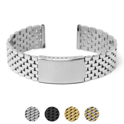 Vintage Beads of Rice Bracelet features a sleek metal design with quick release. Available in sizes 18mm to 22mm, it's perfect for enhancing your watch style