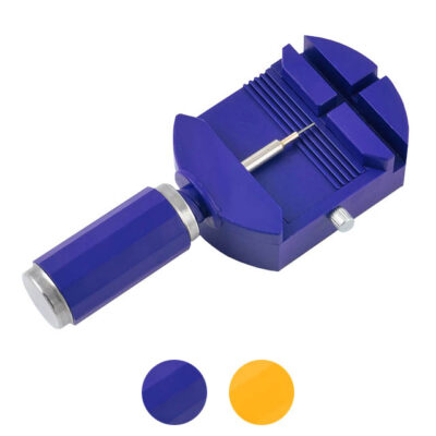 Watch Link Removal Tool in vibrant blue, designed for easy adjustment of watch bands and straps. Perfect for DIY enthusiasts and watch collectors. Ideal for precise link removal