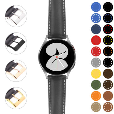 Classic Leather Strap for Samsung Galaxy Watch 5 & 4, 20mm size. Enhance your smartwatch style with this durable, elegant strap available in various colors. Perfect for any occasion