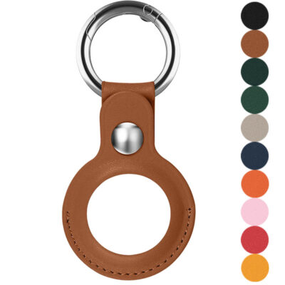 Stylish Leather Keyring for Apple AirTag, available in multiple colors. Perfect for keeping your AirTag secure while adding a touch of elegance to your accessories