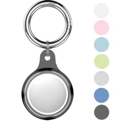 Keyring for Apple AirTag featuring a sleek design with a durable metal ring. Available in multiple colors, it securely holds your AirTag for easy tracking and style