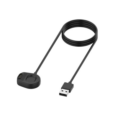 Charger for Suunto 7 featuring a sleek black design and a durable USB cable. Perfect for keeping your Suunto 7 smartwatch powered and ready for action. Shop now at Ele Straps!