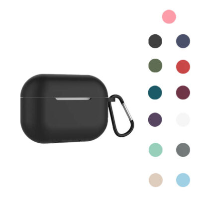 Durable Case Cover for Apple AirPods Pro in sleek black, featuring a secure carabiner. Explore vibrant color options to protect your earbuds stylishly. Perfect accessory from Ele Straps