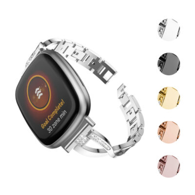 Glam Bracelet for Fitbit Sense: Elevate your style with this chic, adjustable watch band featuring sparkling accents. Perfect for fitness and fashion lovers alike. Available in multiple colors