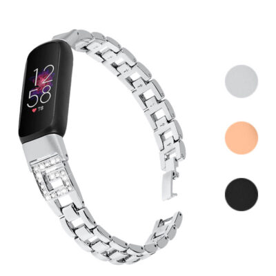 Elevate your style with the G-Link Rhinestones Bracelet for Fitbit Luxe. This elegant watch band features sparkling rhinestones and a sleek design, perfect for any occasion