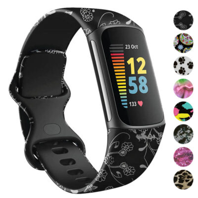 Elevate your style with the Infinity Print Band for Fitbit Charge 5. This vibrant, floral-patterned strap offers comfort and durability, perfect for daily wear and fitness tracking