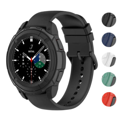 Protective Case for Samsung Galaxy Watch 4, designed for durability and style. Available in multiple colors, it enhances your watch while providing essential protection. Perfect for active lifestyles!