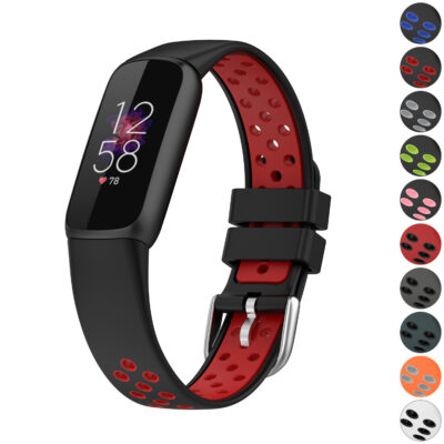 Elevate your style with the ColorBlock Strap for Fitbit Luxe. This vibrant, comfortable watch band features breathable holes and a secure fit, perfect for daily wear and workouts