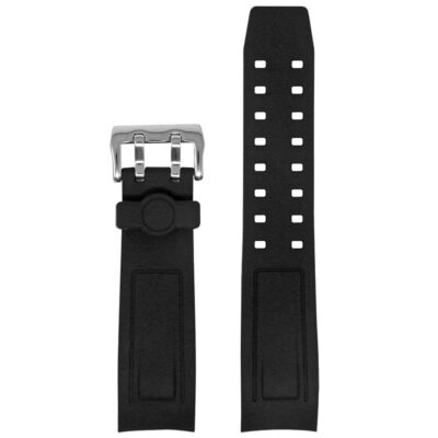 Rubber strap with curved ends for BVLGARI watches, 24mm size. Durable and stylish, perfect for enhancing your watch's look and comfort. Ideal for watch enthusiasts