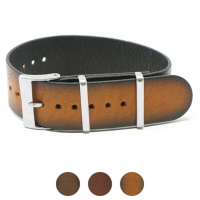 Woodland Single Pass Strap by DASSARI, crafted from premium leather. Available in 18mm, 20mm, 22mm, and 24mm sizes. Perfect watch band for style and comfort