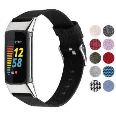 Everyday Canvas Band for Fitbit Charge 5 offers a stylish, comfortable fit. Available in multiple colors, it's perfect for daily wear and enhances your fitness tracker experience