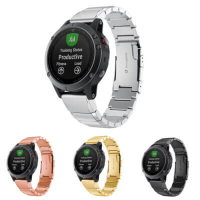 Flat Link Bracelet for Garmin Instinct E - 45mm, available in silver, gold, black, and rose gold. Stylish and durable watch band for a perfect fit and enhanced look