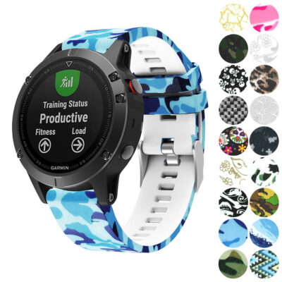 Discover the Pattern Active Band for Garmin Quatix 7. This stylish and durable watch strap features a vibrant blue camo design, perfect for fitness enthusiasts and outdoor adventurers