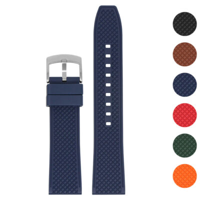 Discover the Double Textured FKM Rubber Strap by DASSARI, available in 18mm, 20mm, and 22mm sizes. Perfect for enhancing your watch's style and comfort. Ideal for daily wear!