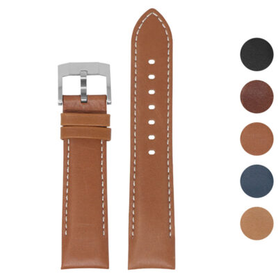 DASSARI Fitted Classic Leather Band for Seiko Turtle, 22mm. Upgrade your watch with this stylish, durable leather strap, available in multiple colors for a perfect fit