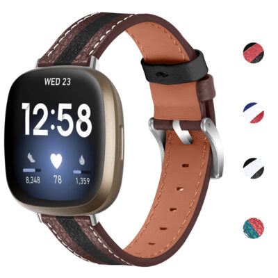 Stitched Stripe Strap for Fitbit Versa 3 combines style and comfort. Upgrade your smartwatch with this durable, fashionable band available in multiple colors. Perfect for daily wear!