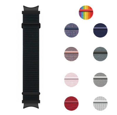 Active Nylon Strap for Samsung Galaxy Watch 5 & 4. Durable, stylish, and comfortable, this watch band is perfect for any adventure. Available in multiple colors to match your style