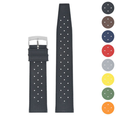 Classic Tropical Style FKM Rubber Watch Strap by DASSARI in 20mm and 22mm sizes. Durable, comfortable, and perfect for enhancing your watch with a sporty look. Available in multiple colors